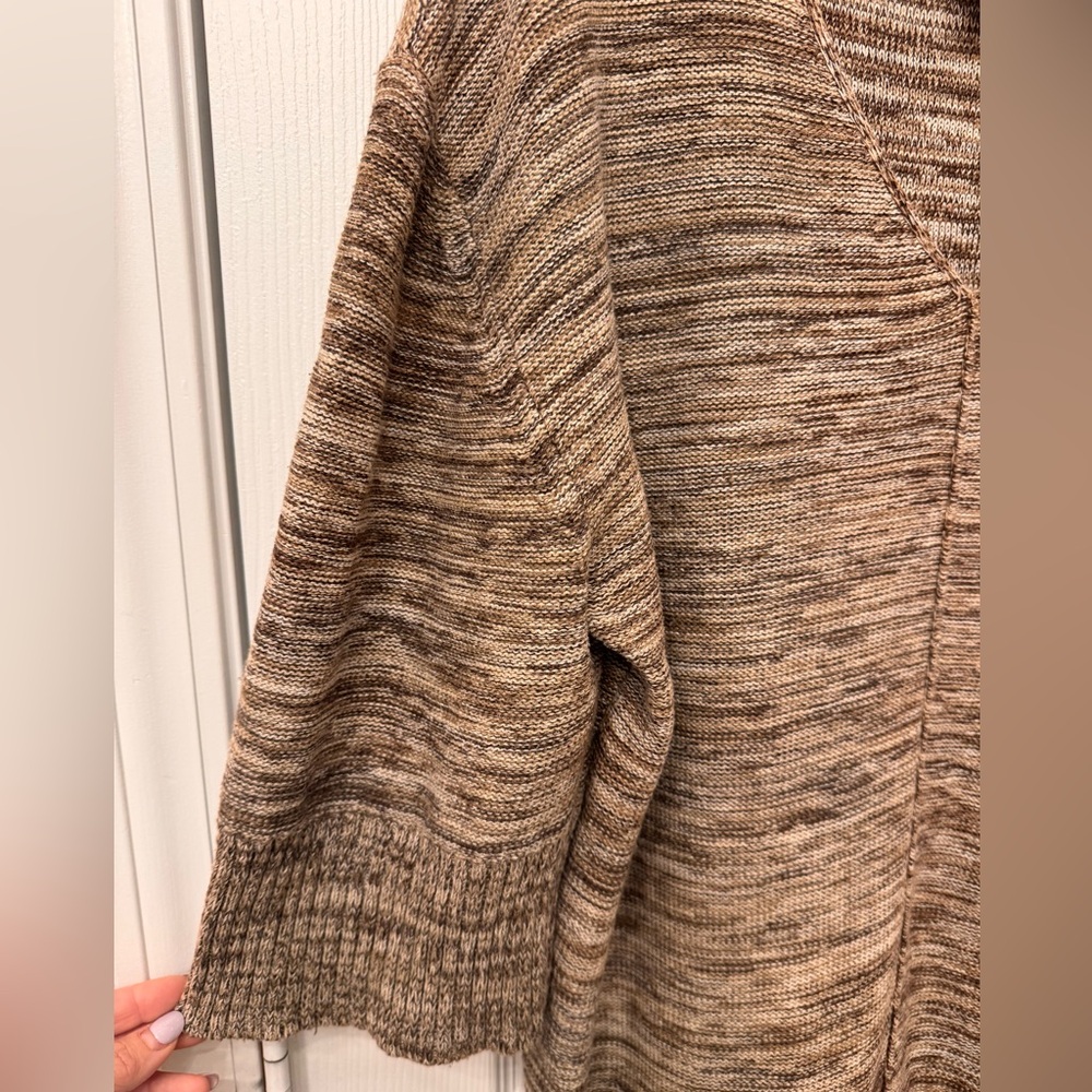 White Stag Women's Marled Brown V-Neck Sweater - Picture 3 of 4